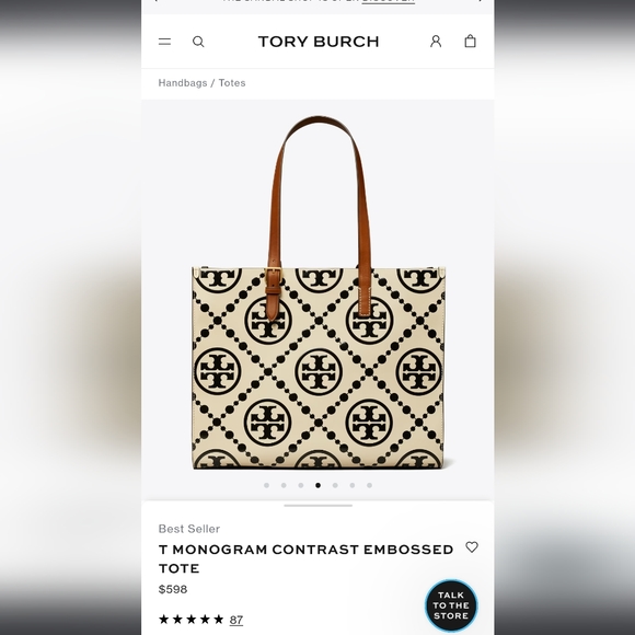 Tory Burch Monogram Leather Tote - Picture 8 of 15